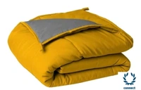 SIE 250 GSM Luxury Premium Microfiber Soft Reversable DOUBLE BED (90*100 INCH) All Season Comforter_Blanket/RAJAI/Quilt(Golden Yellow & Gray) - Free Size, Rajai, Golden Yellow & Grey, MicroFiber, Pack of 1